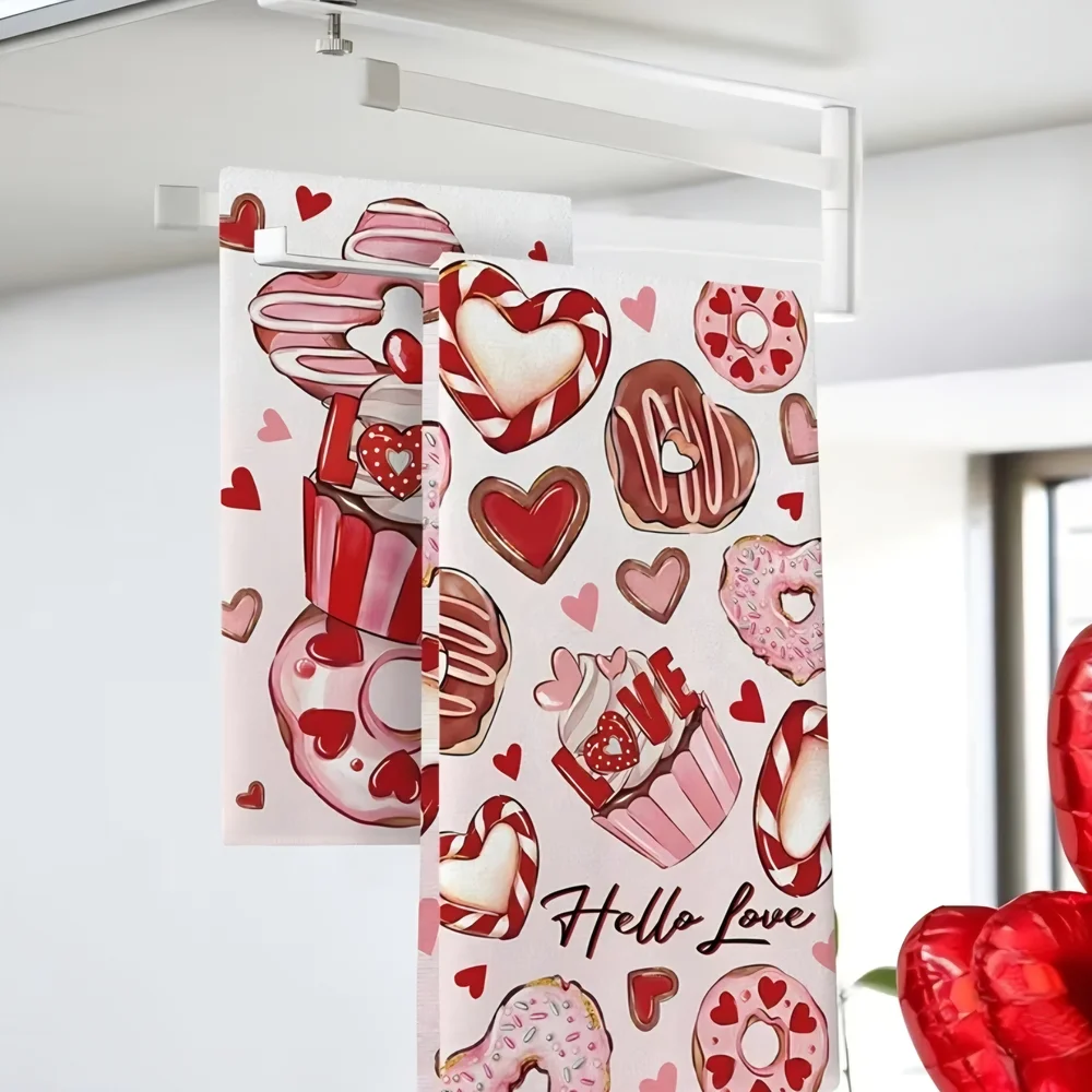 Valentine's Day Love Cupcake and Donut Bath Towel
